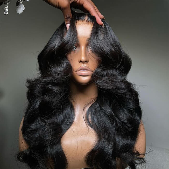 Body Wave Wig with Curtain Bangs – HD Lace Glueless