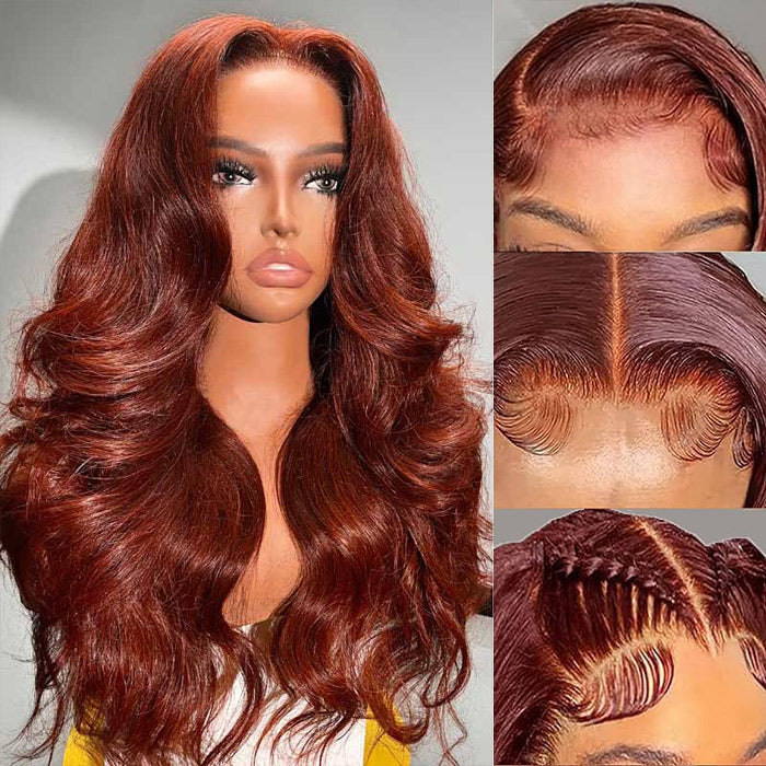 Reddish Brown Body Wave Wig – Glueless 13x4 Lace