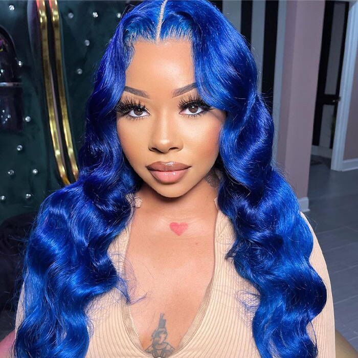 Blue Body Wave Wig – HD Lace 13x4, Glueless