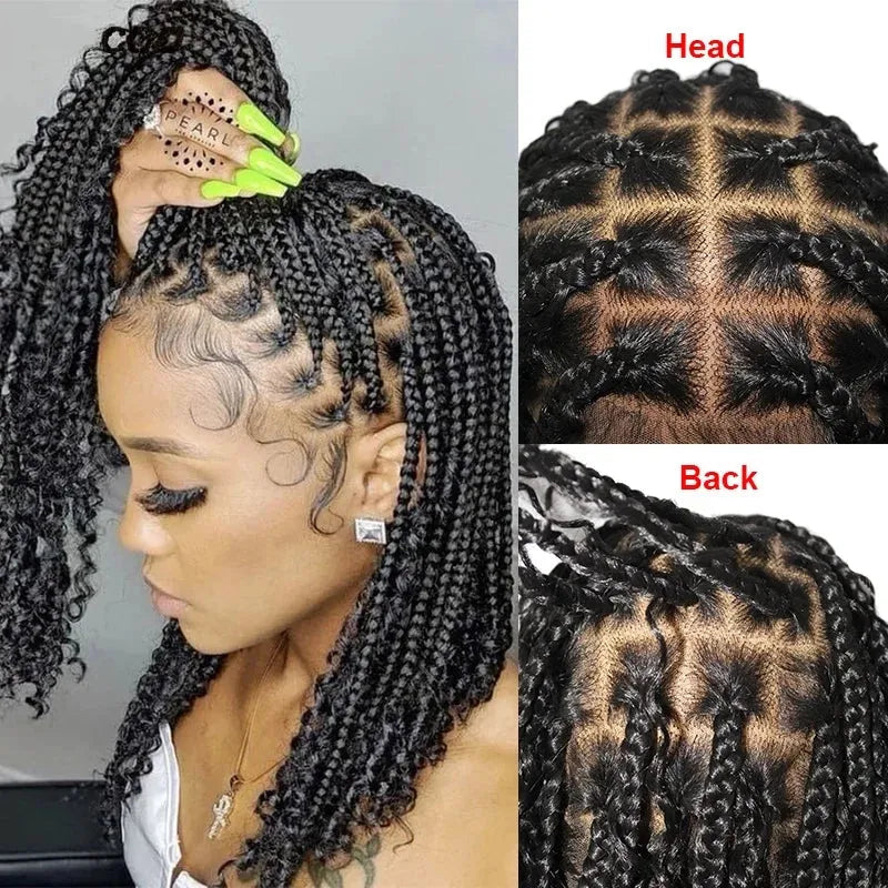 12” Boho Braid & Curl Lace Wig – 360° Lace Front