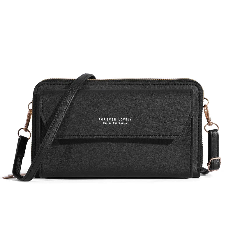Tri-Compartment Crossbody Wallet Bag