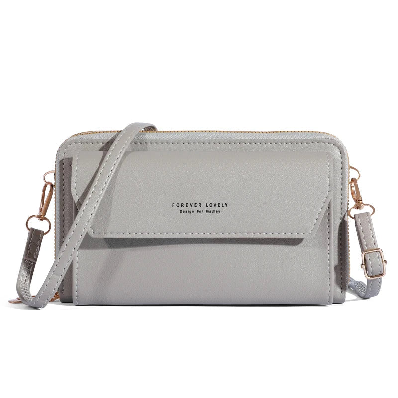 Tri-Compartment Crossbody Wallet Bag