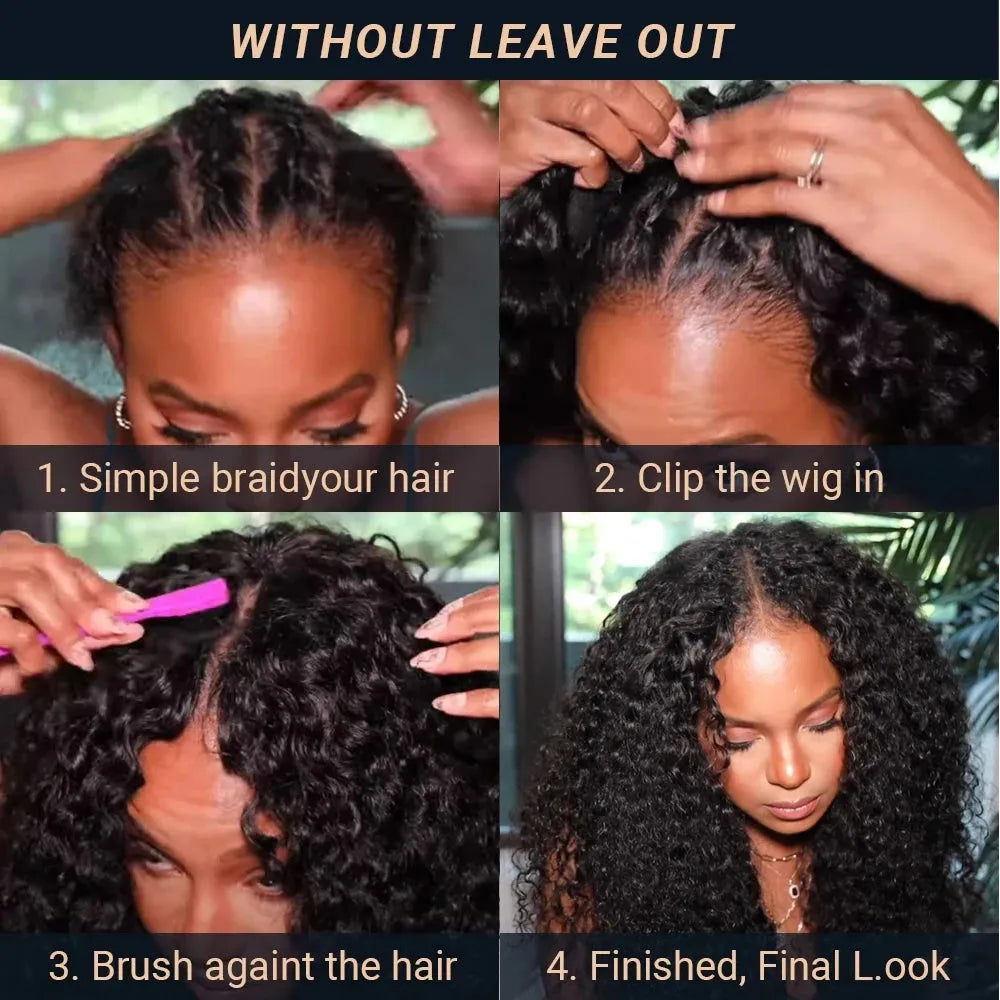 Kinky Curl V-Part Wig – 250% Volume