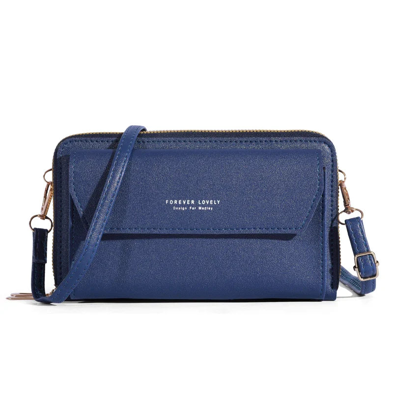 Tri-Compartment Crossbody Wallet Bag