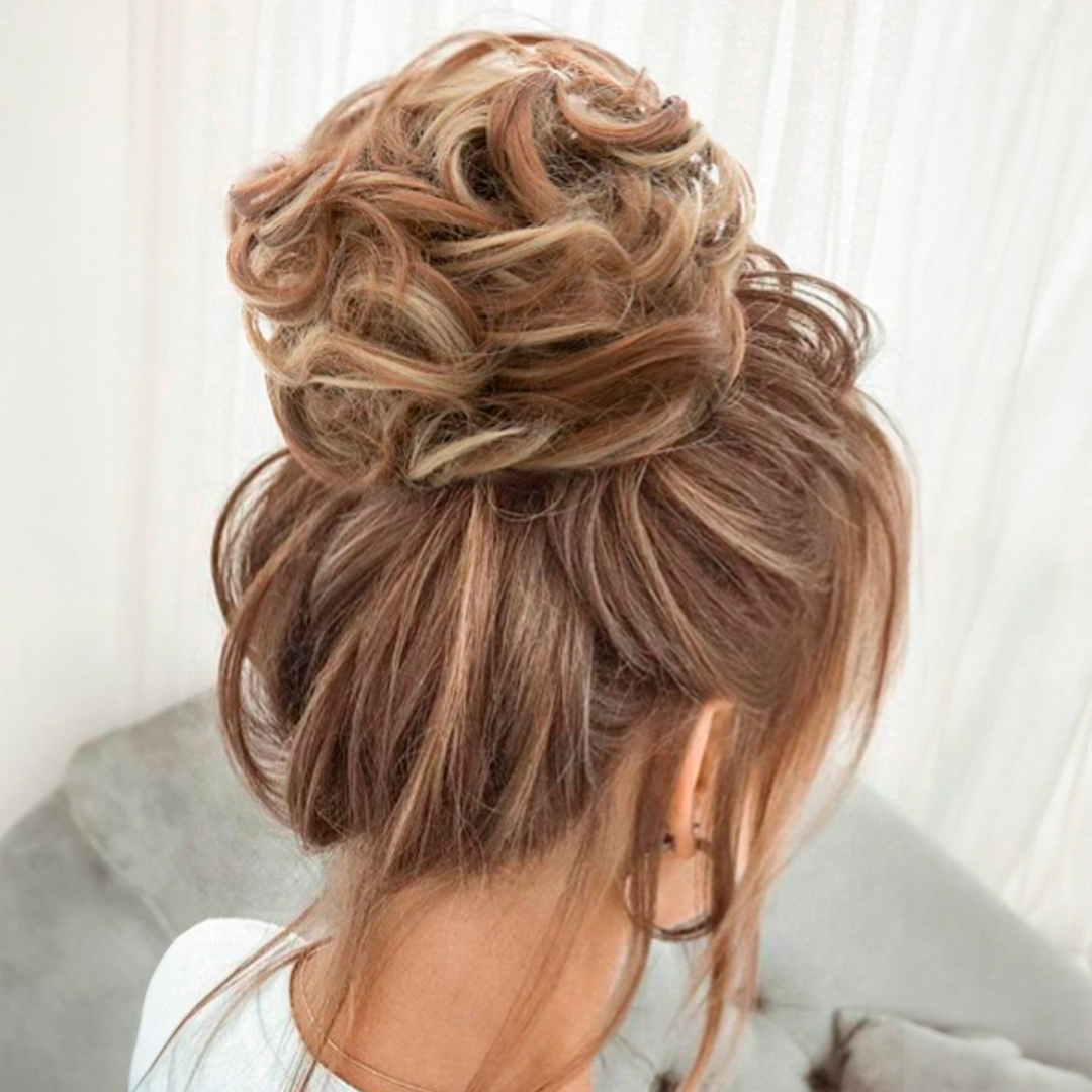 Curly Bun Hairpiece with Elastic – Instant Volume in Synthetic Fiber
