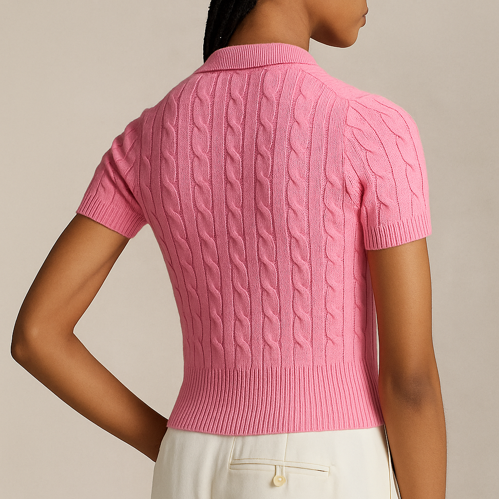 Cable Cotton Short-Sleeve Cardigan