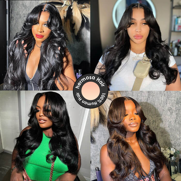 Body Wave Wig with Curtain Bangs – HD Lace Glueless