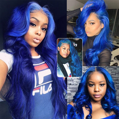 Blue Body Wave Wig – HD Lace 13x4, Glueless