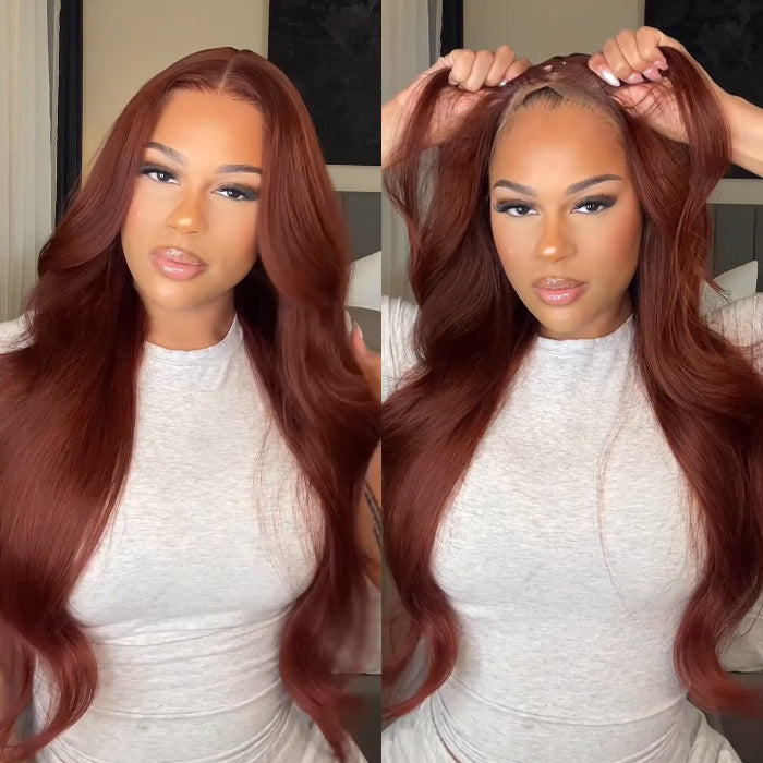 Reddish Brown Body Wave Wig – Glueless 13x4 Lace