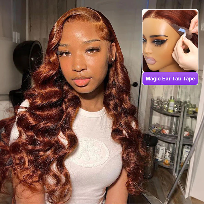 Reddish Brown Body Wave Wig – Glueless 13x4 Lace