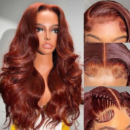 Reddish Brown Body Wave Wig – Glueless 13x4 Lace