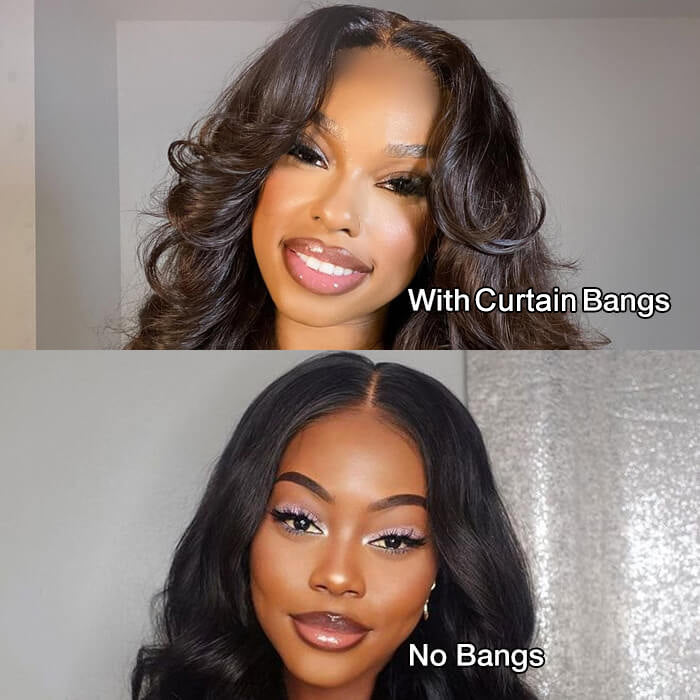 Body Wave Wig with Curtain Bangs – HD Lace Glueless