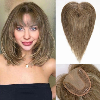 14” Hair Topper with Bangs & Silk Base