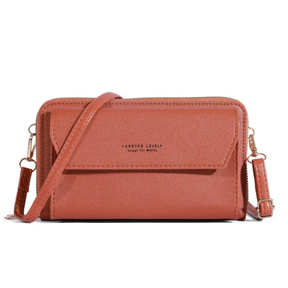 Tri-Compartment Crossbody Wallet Bag