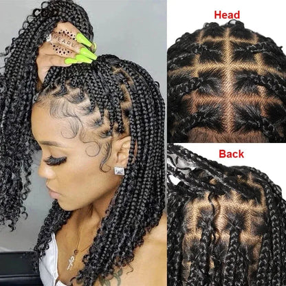 12” Boho Braid & Curl Lace Wig – 360° Lace Front