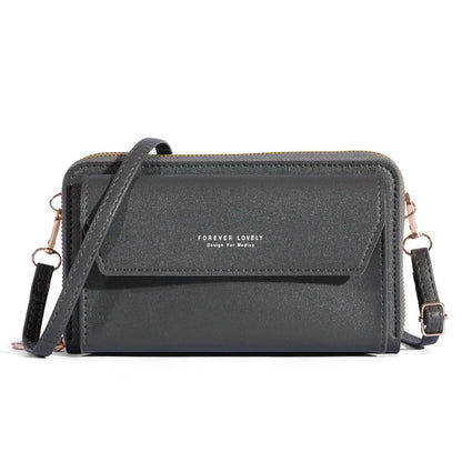 Tri-Compartment Crossbody Wallet Bag