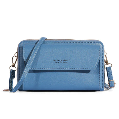 Tri-Compartment Crossbody Wallet Bag