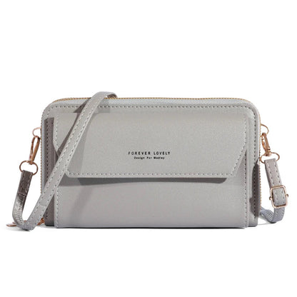 Tri-Compartment Crossbody Wallet Bag