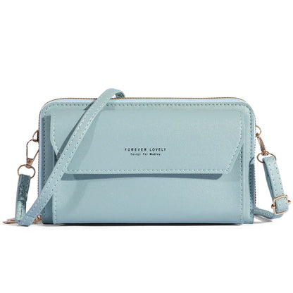 Tri-Compartment Crossbody Wallet Bag