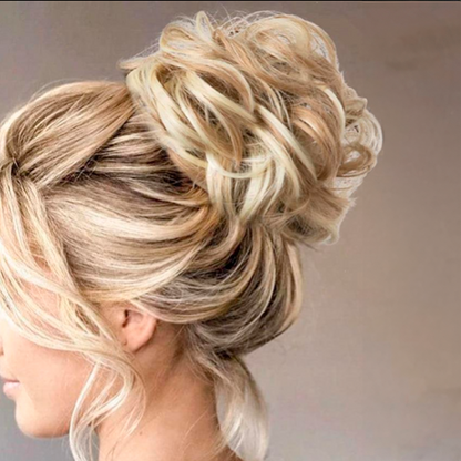Curly Bun Hairpiece with Elastic – Instant Volume in Synthetic Fiber