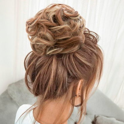 Curly Bun Hairpiece with Elastic – Instant Volume in Synthetic Fiber